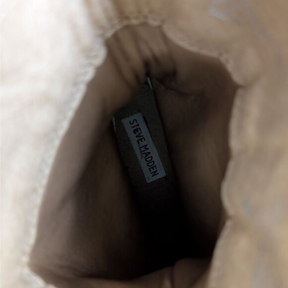 Steve Madden Women's Leather Western Boots size 8 Block Heel Tan Slouch Pull On - Picture 8 of 9